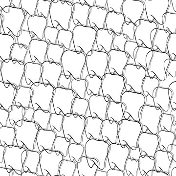Dental seamless black and white pattern