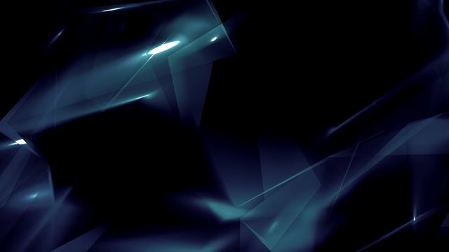 4k video dark blue abstract geometrical glass - diamond triangles loop able background