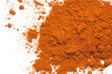 Ground chili pepper isolated on white