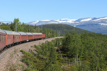 Train journey in North Sweden