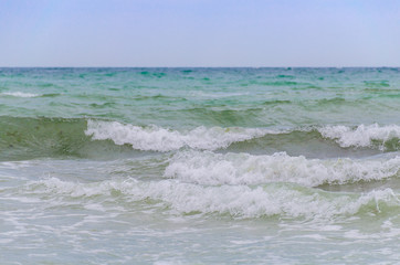 Odesa beach with waves in Ukraine