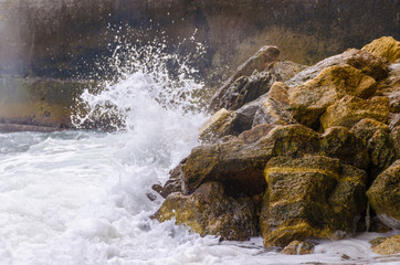 Odesa beach with waves in Ukraine
