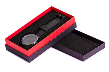 The black watch in a box on a white background isolation