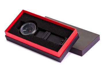 The black watch in a box on a white background isolation