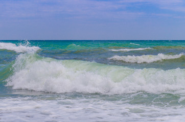 Odesa beach with waves in Ukraine
