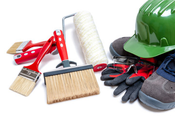 Professional house painter, tools and work equipment © francescomou