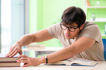 Student preparing for university exams