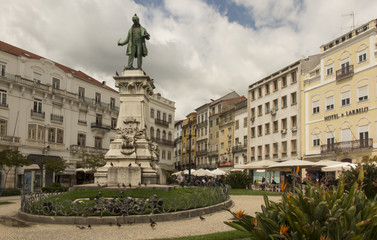 Joaquim Antonio de Aguiar monument at Largo da Portagem in Coimbra Portugal.