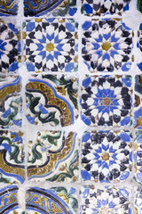 Coimbra, Portugal, June 11, 2018: Traditionally, old decorated ceramic tiles in The Convent of Christ, Roman Catholic monastery in Tomar Portugal.Portugal
