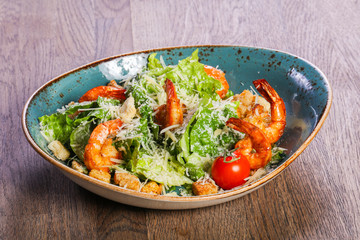 Caesar salad with shrimps