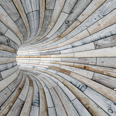 Wood textured tunnel