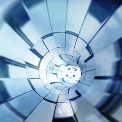Obraz premium Blue abstract form futuristic shapes