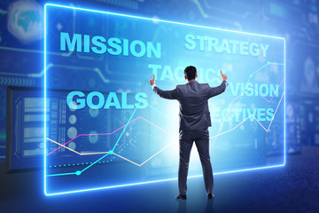 Businessman in strategic planning concept