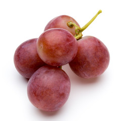 Ripe red grape isolated on white.