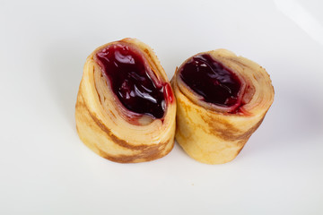 Stuffed pancake with jam