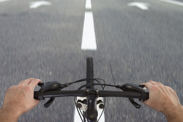 View at road from bicycle