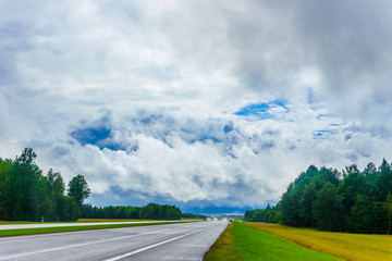 road in the rain