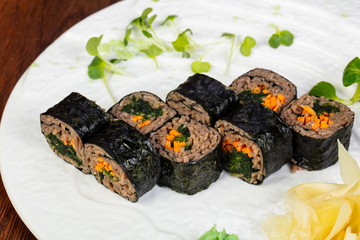 Japanese roll with soba