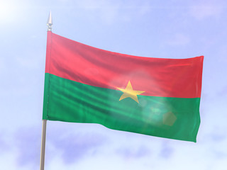 Fototapeta na wymiar Flag of Burkina Faso with sun flare