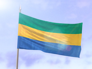 Flag of Gabon with sun flare