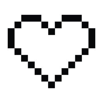 Black And White Pixel Heart