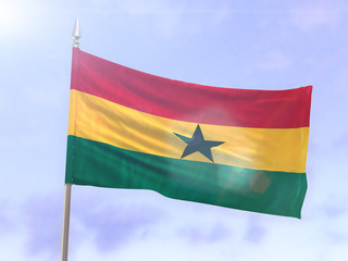 Flag of Ghana with sun flare