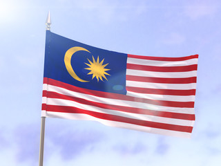 Flag of Malaysia with sun flare