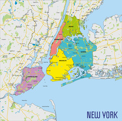 Vector map of New York