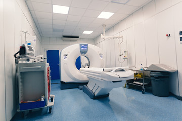 MRI - Magnetic resonance imaging scan device in Hospital. Medical Equipment and Health Care....