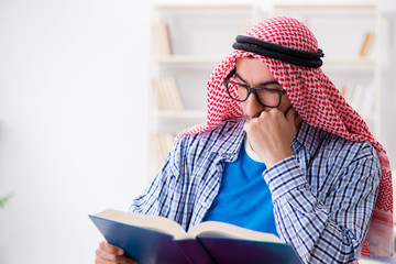 Arab student preparing for university exams
