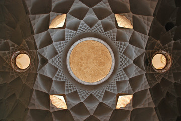 Interior of the dome from a traditional mansion in Kashan, Iran