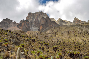 The peaks of Mount Kenya, Kenya