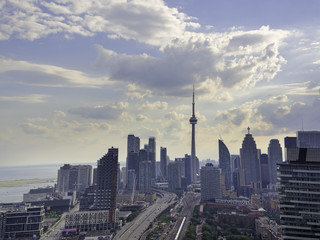 Fototapeta na wymiar Aerial view of Toronto city from above, Toronto, Ontario, Canada