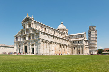 Miracles square (Piazza dei miracoli) with Pisa leaning tower