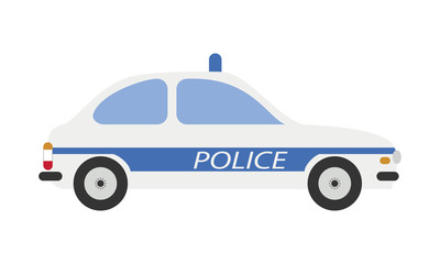 Cute cartoon vector illustration of a police car