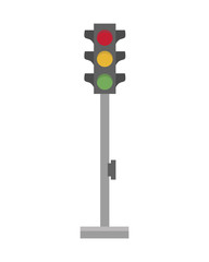 Cute cartoon vector illustration of a traffic light