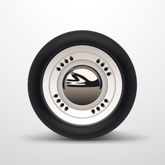 Fototapeta premium car wheel with shadow