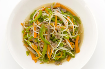 野菜と細切り豚肉の炒め物
