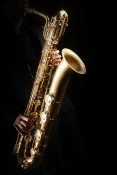 Saxophone player Saxophonist playing jazz music