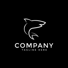 Shark Line Vector Logo