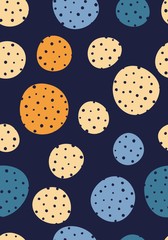 Obraz premium Seamless dots pattern with dark background. Vector repeating texture.
