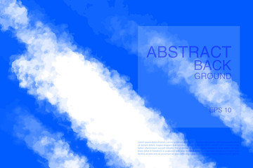 Fototapeta na wymiar Vector illustration of light clouds in blue sky. Abstract backdrop with realistic cloud motif.