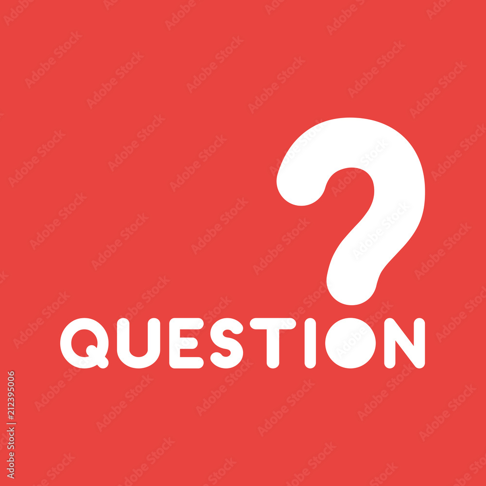 Aufkleber vector icon concept of question word with question mark on red background