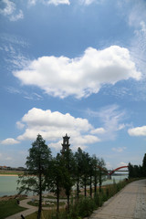 River and beach landscape in China