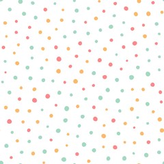 Seamless pattern with colorful circles on a white background. Vector repeating texture. - 212395419