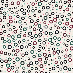 Seamless round ornament pattern. Hand drawn background. Vector repeating texture.