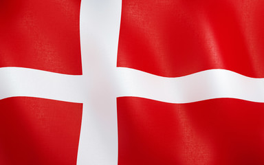Obraz premium 3D Flag of denmark.