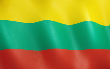 Obraz premium 3D Flag of Lithuania.