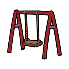 Swing cartoon illustration isolated on white background for children color book