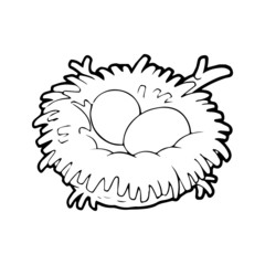 Nest cartoon illustration isolated on white background for children color book